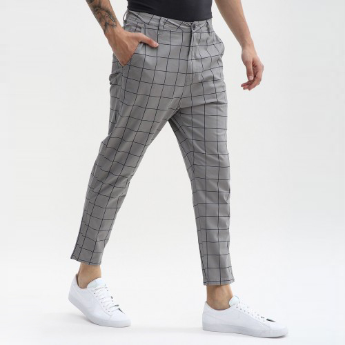 Cropped Check Trousers