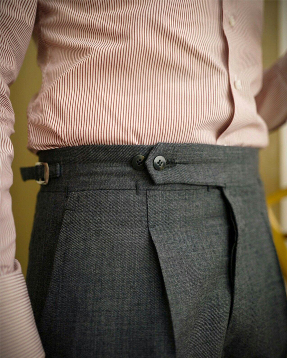 Heather Grey Super 150's Luxury Viscose Blend Suit Pants (No Belt Loop –  CardiInternational.com