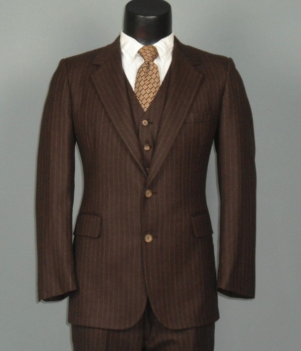 Get Motivated with Pinstripe Brown Suit