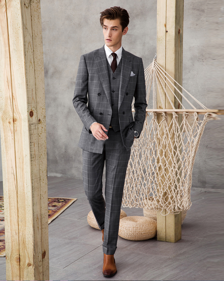 A perfect checkered grey formal suit