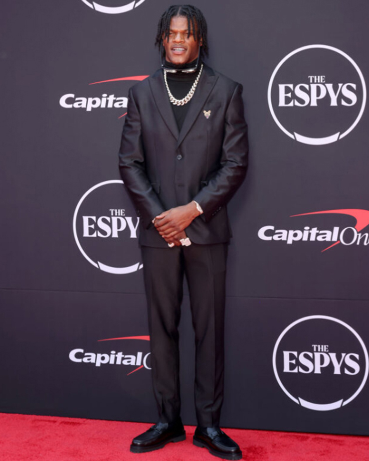 Let’s decode Lamar Jackson’s suit at the EPSY Awards 2024.