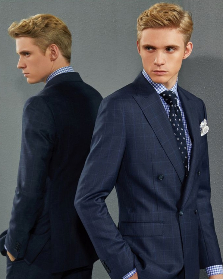 A business suit in three shades of blue!